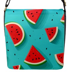 Watermelon Fruit Slice Flap Closure Messenger Bag (s) by Bedest