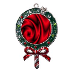 Background Red Color Swirl Metal X mas Lollipop With Crystal Ornament by Ravend
