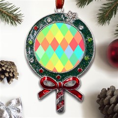 Low Poly Triangles Metal X mas Lollipop With Crystal Ornament by Ravend