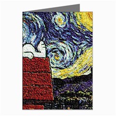 Cartoon Dog House Van Gogh Greeting Cards (pkg Of 8) by Modalart