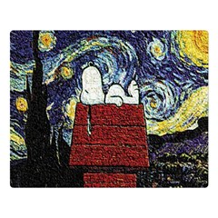 Cartoon Dog House Van Gogh Premium Plush Fleece Blanket (large) by Modalart