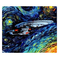 Star Ship Parody Art Starry Night Premium Plush Fleece Blanket (small) by Modalart