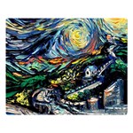 The Great Wall Nature Painting Starry Night Van Gogh Premium Plush Fleece Blanket (Large) 80 x60  Blanket Front