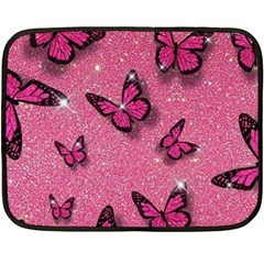 Pink Glitter Butterfly Fleece Blanket (mini) by Modalart