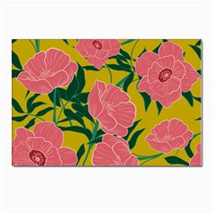 Pink Flower Seamless Pattern Postcards 5  X 7  (pkg Of 10) by Bedest