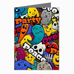 Graffiti Characters Seamless Pattern Greeting Cards (pkg Of 8) by Bedest