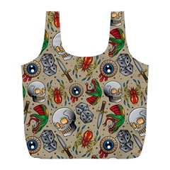 Tattoo Pattern Full Print Recycle Bag (l) by Bedest