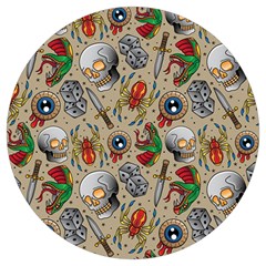 Tattoo Pattern Round Trivet by Bedest