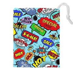 Comic Bubbles Seamless Pattern Drawstring Pouch (4xl) by Bedest