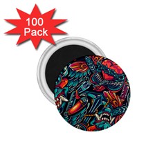 Vintage Tattoos Colorful Seamless Pattern 1 75  Magnets (100 Pack)  by Bedest
