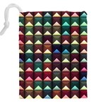 Diamond Geometric Square Design Pattern Drawstring Pouch (4XL) Back