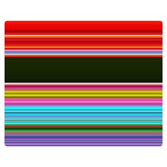 Horizontal Line Colorful Premium Plush Fleece Blanket (medium) by Pakjumat