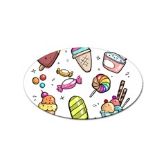 Doodle Cartoon Drawn Cone Food Sticker (oval) by Hannah976