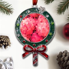 Mosaic Structure Pattern Background Metal X mas Lollipop With Crystal Ornament by Hannah976