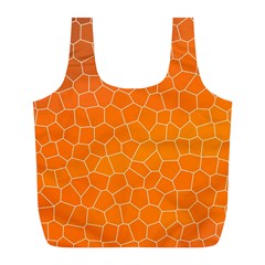 Orange Mosaic Structure Background Full Print Recycle Bag (l) by Hannah976