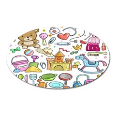 Baby Equipment Child Sketch Hand Oval Magnet by Hannah976