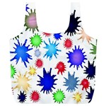 Inks Drops Black Colorful Paint Full Print Recycle Bag (XL) Front