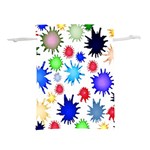 Inks Drops Black Colorful Paint Lightweight Drawstring Pouch (M) Back