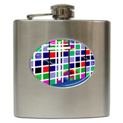 Color Graffiti Pattern Geometric Hip Flask (6 Oz) by Hannah976
