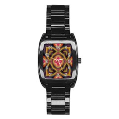 Kaleidoscope Art Pattern Ornament Stainless Steel Barrel Watch by Hannah976