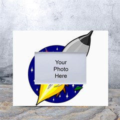 Rocket Ship Launch Vehicle Moon White Tabletop Photo Frame 4 x6  by Sarkoni