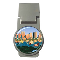 City Buildings Urban Dawn Money Clips (round)  by Sarkoni