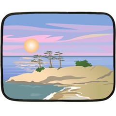 Vacation Island Sunset Sunrise Fleece Blanket (mini) by Sarkoni