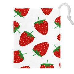 Seamless Pattern Fresh Strawberry Drawstring Pouch (4xl) by Sarkoni