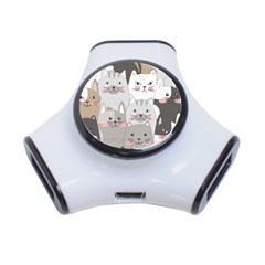 Cute Cats Seamless Pattern 3-port Usb Hub by Sarkoni