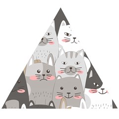 Cute Cats Seamless Pattern Wooden Puzzle Triangle by Sarkoni