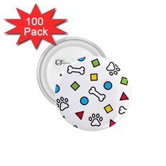 Dog Paw Seamless Pattern Footprint Bone 1 75  Buttons (100 Pack)  by Grandong