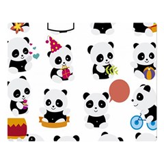 Playing Pandas Cartoons Two Sides Premium Plush Fleece Blanket (large) by Apen
