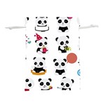 Playing Pandas Cartoons Lightweight Drawstring Pouch (M) Back