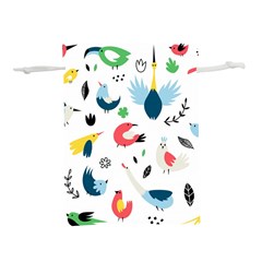 Vector Set Isolates With Cute Birds Scandinavian Style Lightweight Drawstring Pouch (s) by Apen