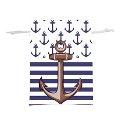 Anchor Background Design Lightweight Drawstring Pouch (l) by Apen