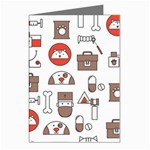 Vector Thin Line Art Vet Seamless Pattern Greeting Cards (Pkg of 8) Left