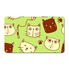 Cute Hand Drawn Cat Seamless Pattern Magnet (rectangular) by Bedest
