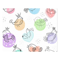 Cartoon Bird Cute Doodle Bird Two Sides Premium Plush Fleece Blanket (large) by Bedest