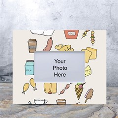 Dinner Meal Food Snack Fast Food White Tabletop Photo Frame 4 x6  by Apen