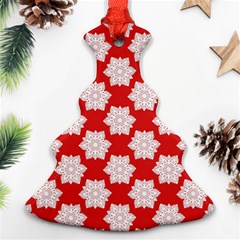 Christmas Snowflakes Background Pattern Christmas Tree Ornament (two Sides) by Apen