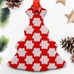 Christmas Snowflakes Background Pattern Christmas Tree Ornament (Two Sides) Back