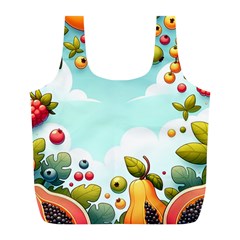 Fruits Sweet Papaya Orange Pattern Full Print Recycle Bag (l) by Ravend