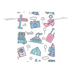 Transportation Seamless Pattern Lightweight Drawstring Pouch (m) by Grandong