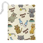 Cute Astronaut Cat With Star Galaxy Elements Seamless Pattern Drawstring Pouch (4XL) Back