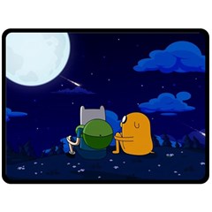 Adventure Time Jake And Finn Night Fleece Blanket (large) by Sarkoni