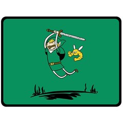 Adventure Time The Legend Of Zelda Fleece Blanket (large) by Sarkoni