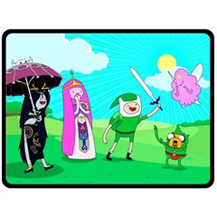 Adventure Time The Legend Of Zelda Parody Two Sides Fleece Blanket (large) by Sarkoni