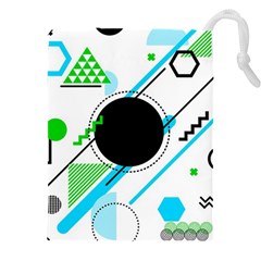 Geometric Shapes Background Drawstring Pouch (4xl) by Bedest