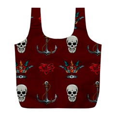 Tattoo Old School Background Pattern Full Print Recycle Bag (l) by Bedest