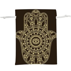 Hamsa Hand Drawn Symbol With Flower Decorative Pattern Lightweight Drawstring Pouch (xl) by Hannah976